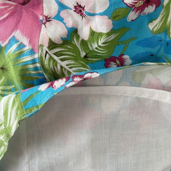 Boston Proper Tropical Flower Print Summer Dress W 8 Hawaiian Lined Made In USA - Picture 3 of 6